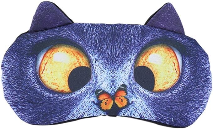 Generic BE 3 Pack Dog Cat Sleep Mask with Gel Mask Cold Warm Compress Cute Funny Blindfold Eye Cover Kids Women Men Gift (Cats4)