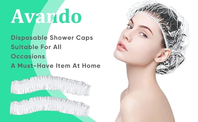 Tissue Box With Dispenser Disposable Shower Caps 200pcs Hair Processing Clear Plastic Caps For Spa Home Use Hotel and Hair Salon Plastic Clear Elastic Bath Cap