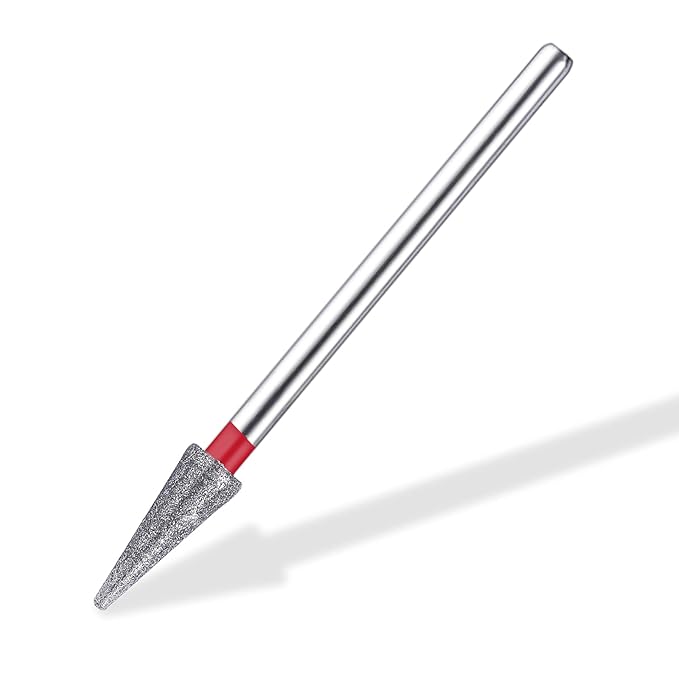 NMKL38 3/32" Tapered Diamond Nail Drill Bit Rotary Cuticle Clean Burr Nail Art File for Electric Drill Machine Manicure Pedicure Tool (Fine - 4.3x12.0)