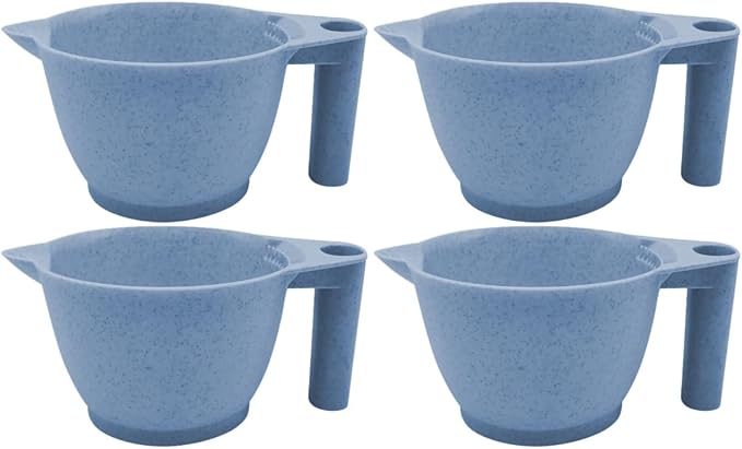 minkissy Hair Dye Mixing Bowls Set with Ergonomic Handles 4 Pcs Portable Color Mixing Bowls for Hair Salon and Home Use Durable Color Bowls for Diy Coloring and Highlights