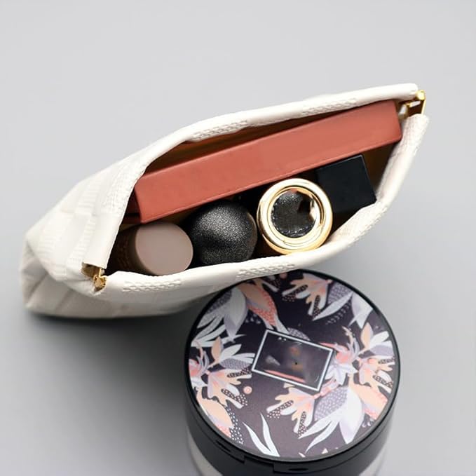 Mini Travel Makeup Bag,Portable Popper Organizer, Checkered Storage Bag, Ladies Lipstick Pouch, Large Capacity Wallet, Jewelry Small Objects Storage Organizer