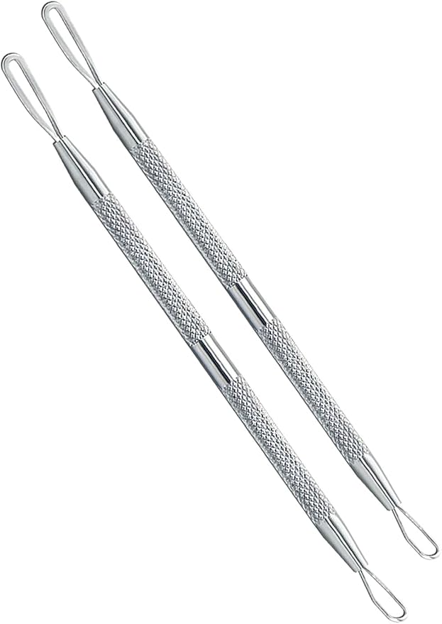 Professional Blackhead Remover Blemish Extractor Tool - Pimple Comedone Removal 2-in-1 Stainless Steel Pimple Popper(2pcs)