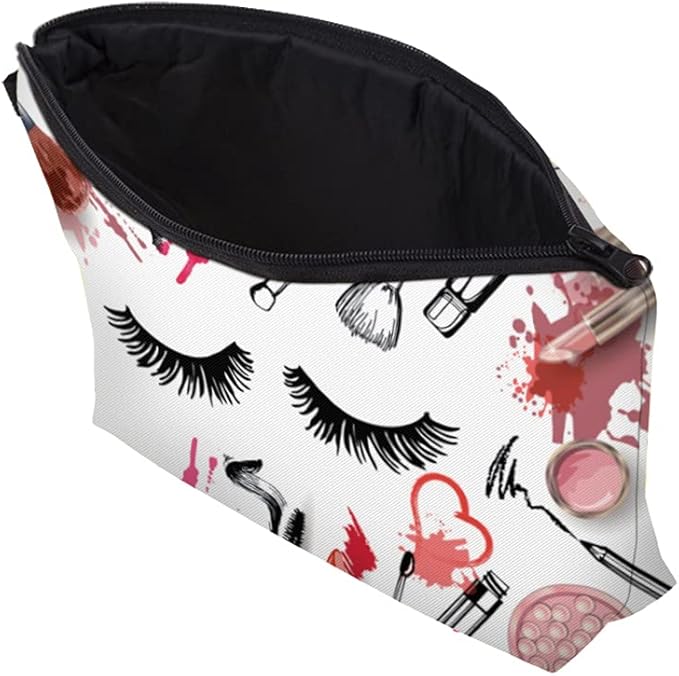 Deanfun Makeup Case Small, Cosmetic Zipper Bag Waterproof for Purse Mini, Women Cute Traveling Accessories Pouch for Ladies Thanksgiving Christmas Gifts(D2-55243)