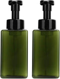 2 PCS-Foaming Soap Dispenser, Hand Soap Dispenser, Refillable Foam Liquid Hand Soap Empty Plastic Pump Bottle Container for Bathroom Vanities, Kitchen Sink, Hospital, Clinic（17 oz ） (Green)