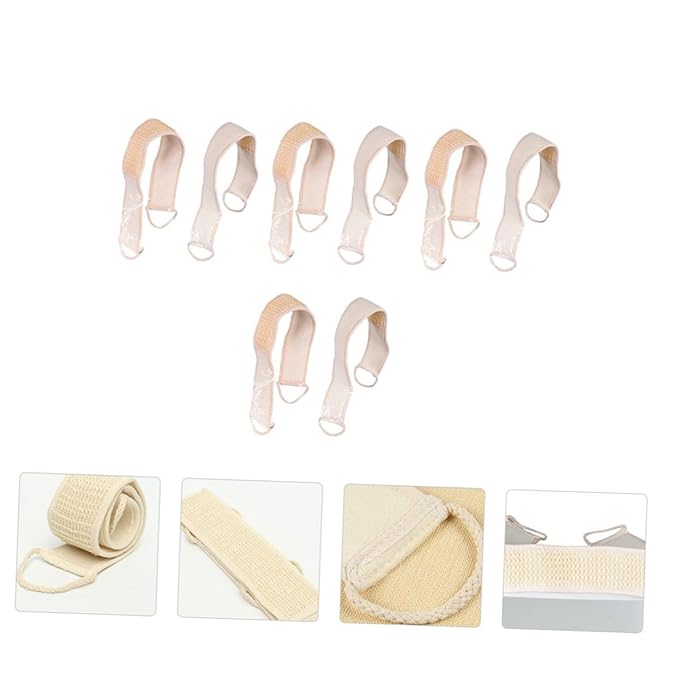 minkissy 10pcs Long Sisal Bath Towels Back Scrubber Straps Beige Bathroom Towels