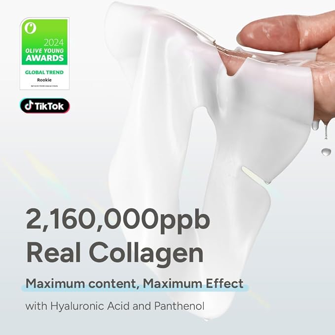 SUNGBOON EDITOR Deep Collagen HyaluB5 Overnight mask, Real Collagen 2,160,000ppb & Panthenol | Glass Skin, Moisture, Firming for Dry Skin, Face Masks, Real TikTok Viral, Korean Skin Care, 37gx1ea