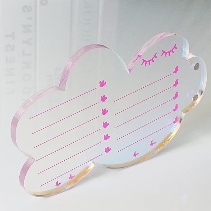 Grafting False Eyelash Acrylic Extension Pallet, Eyelash Extension Tweezers Plate Pad Makeup Palette Individual Training Tools Dazzling (Cloud-shaped A （5.51x3.94in）)