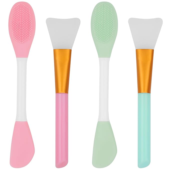 4 Pcs Silicone Face Mask Applicators, Flexible Facial Mud Masks Applicator, Face Scrubber,Supplies Tool for Applying Facial Mask,Sleeping Mask,Clay Mask,Body Lotion