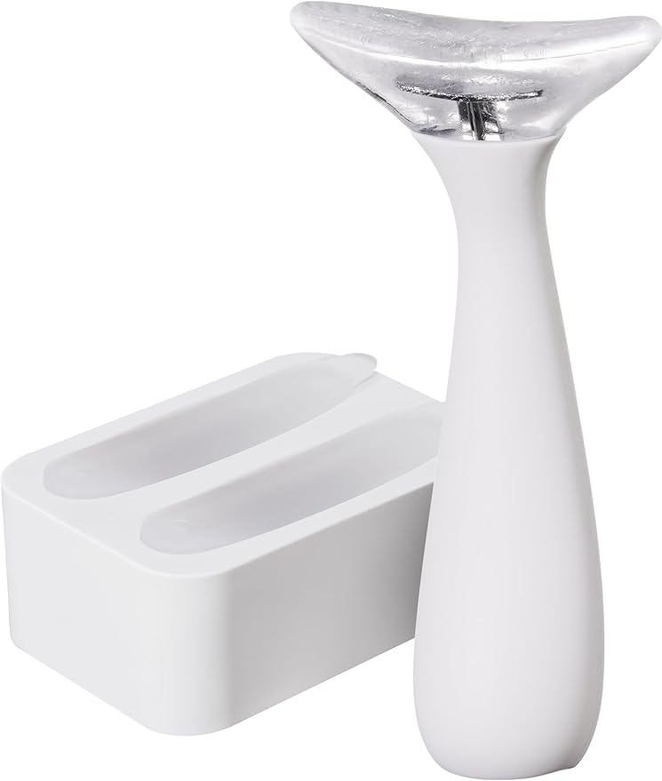 NiHome White Silicone Facial Ice Mold Tool, Reusable Cooling Face and Body Stick for Puffiness Relief, Pore Tightening, Sun-Exposed Skin Soothing, Headache Refreshing Care, Portable with Handle