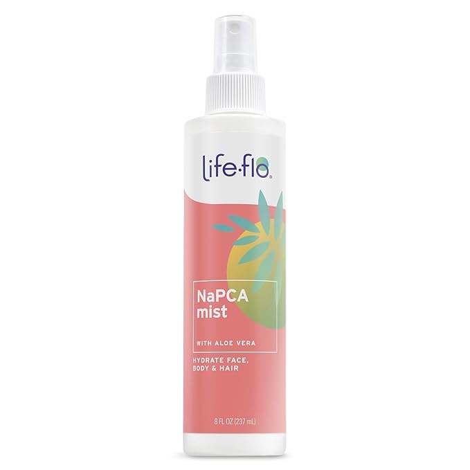 LIFE-FLO NaPCA Hydrating Mist for Skin Care and Hair Care - w/Sodium PCA, Aloe Vera Gel - Face Moisturizer, Makeup Setting Spray, Refreshing Hair and Body Mist, All Skin Types - 60-Day Guarantee, 8oz