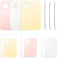 6 Pcs Makeup Mixing Palette Acrylic Palette with Spatula Tool Foundation Palette for Liquid Foundation Eye Shadow Oil Paints Nail Art (Pink, Yellow, Transparent)