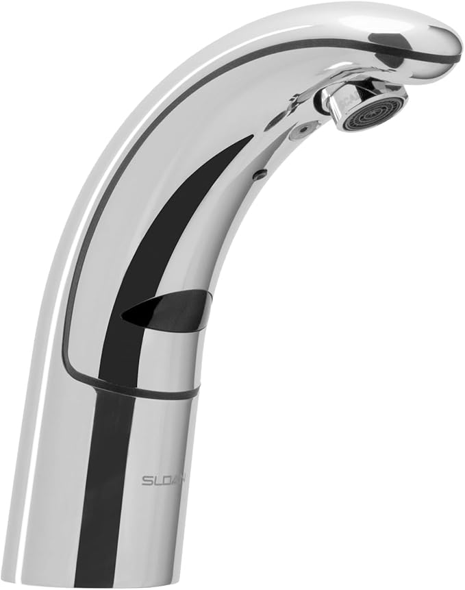 Sloan Optima EAF-150 Sensor Activated Touch-Free Faucet, Commercial Grade with Mounting Hardware - 1.5 GPM Battery-Powered Deck-Mounted Mid Body, Polished Chrome Finish, 3335000