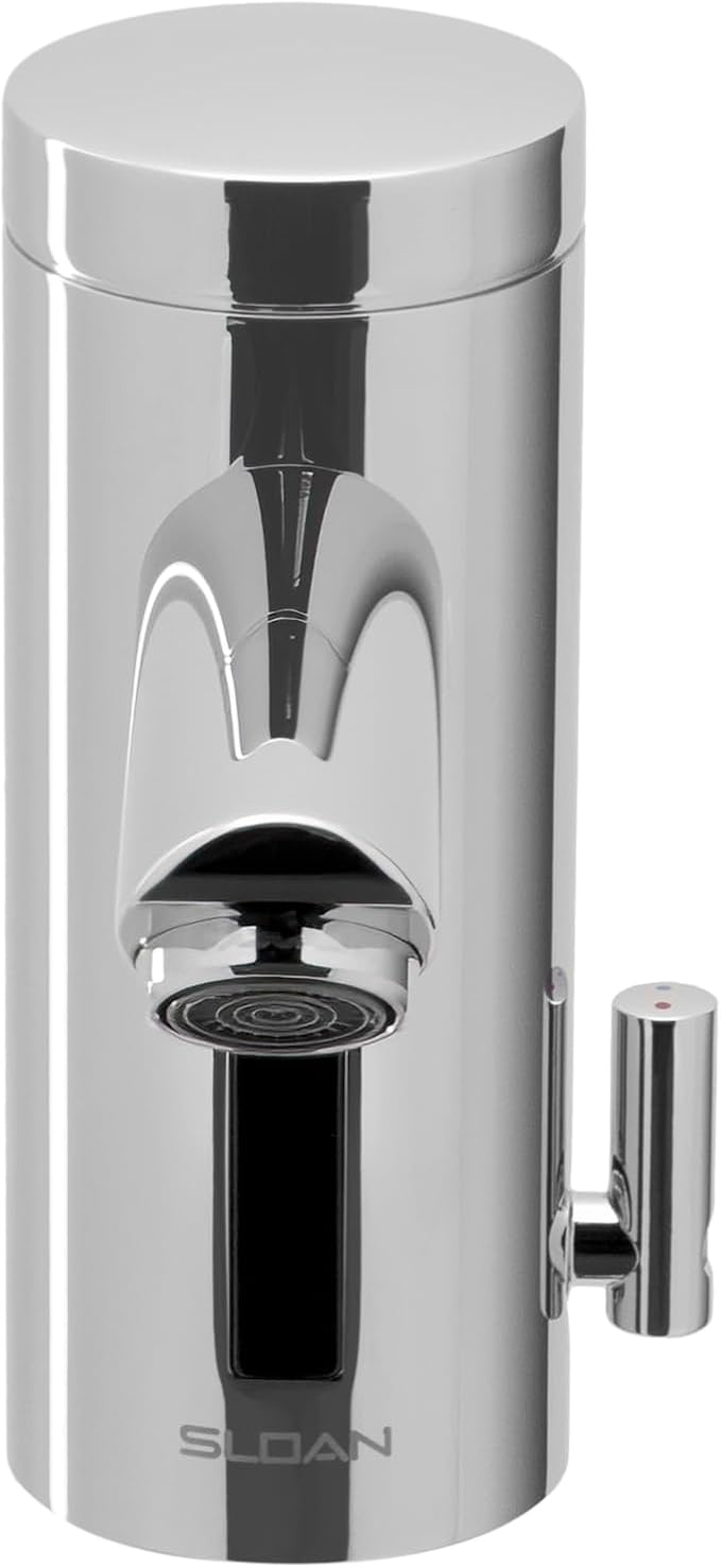 Sloan Optima EAF-200 Sensor Activated Touch-Free Faucet, Commercial Grade w/Mounting Hardware & Integrated Side Mixer - 0.5 GPM Bluetooth Hardwired Deck-Mounted Mid Body, Polished Chrome, 3335051