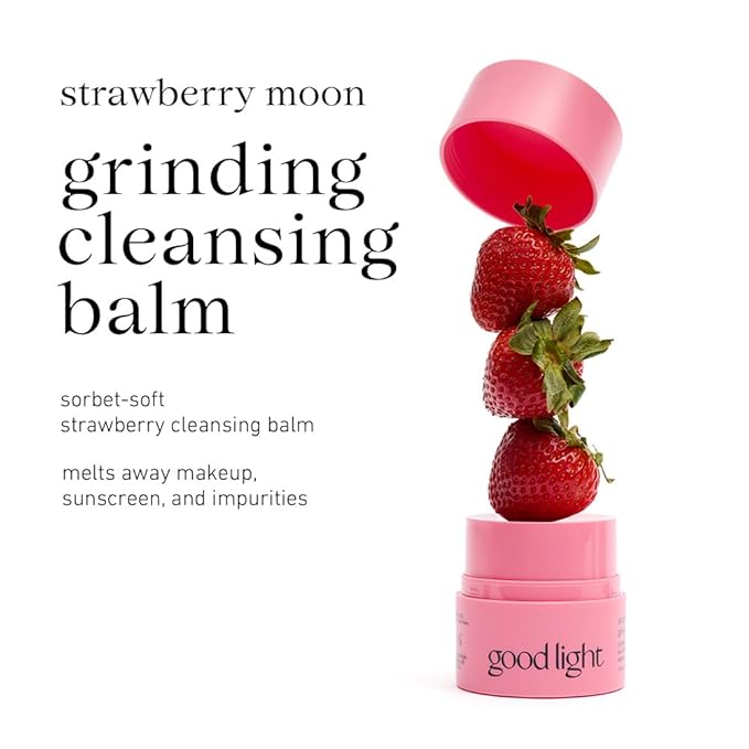 good light Strawberry Moon Grinding Cleansing Balm. Nourishing Makeup Remover & Face Cleanser to Melt SPF & Everyday Grime. Gentle Korean Skin Care. Sensitive Skin Safe KBeauty Cleanser. 1.69 Fl Oz.