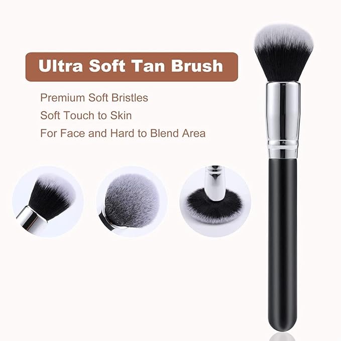 5-Piece Self Tanning Mitt Kit with Self Tanner Back Applicator, Self Tanning Brush, Exfoliating Mitt & Accessories for Flawless Tan