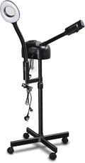Professional Facial Steamer On Wheels, 2 in 1 Facial Steamer with 3X Magnifying Lamp, Esthetician Steamer Face Spa Mist Steam for Home Beauty Salon, Personal Skin Care Deep Cleaning
