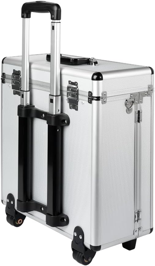 Andis Aluminum Rolling Grooming Case with Wheels, Organizer, Multiple Slots, Steel, 80575