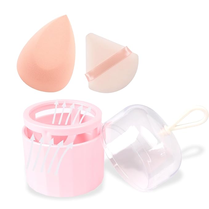 Toiletry Sponges Set Blender Beauty Sponge with Holder Makeup Blender Flawless for Foundation, Liquid,Facial Makeup Tools Beauty Gift Set