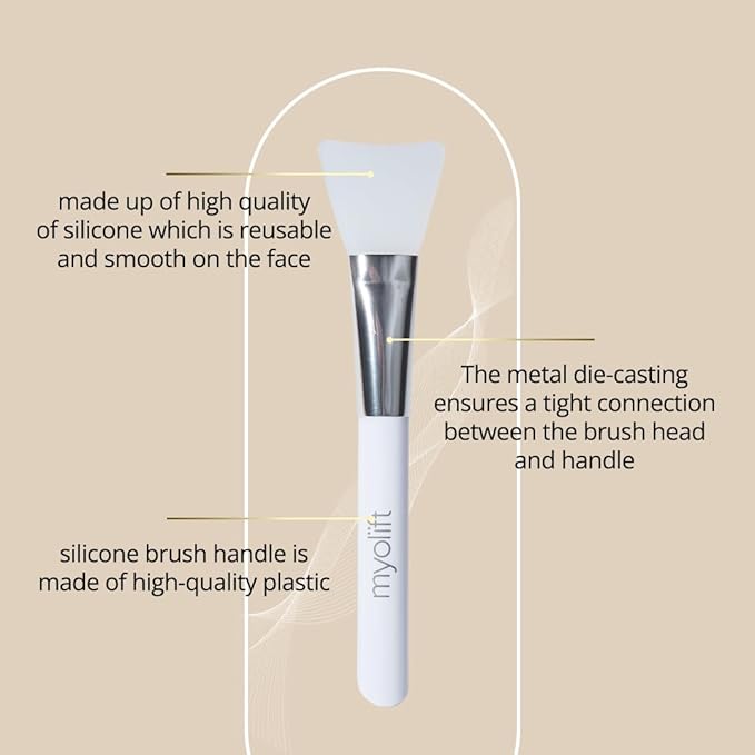 MyoLift 7eWellness Applicator Silicon Brush - Mask applicator brush for Facial Skincare, Reusable brush for the Anti Aging mask, Soft & Durable Face Mask Applicator for gels, DIY masks, easy-to-clean