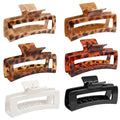 6 PCS 5 Inch Extra Large Claw Clips for Women, Tortoise Shell Jumbo Claw Clips for Thick Long Curly Hair, Oversized Matte Non-slip Rectangle, Durable Strong Hold Hair Clip,Non-slip Square Jaw Clip