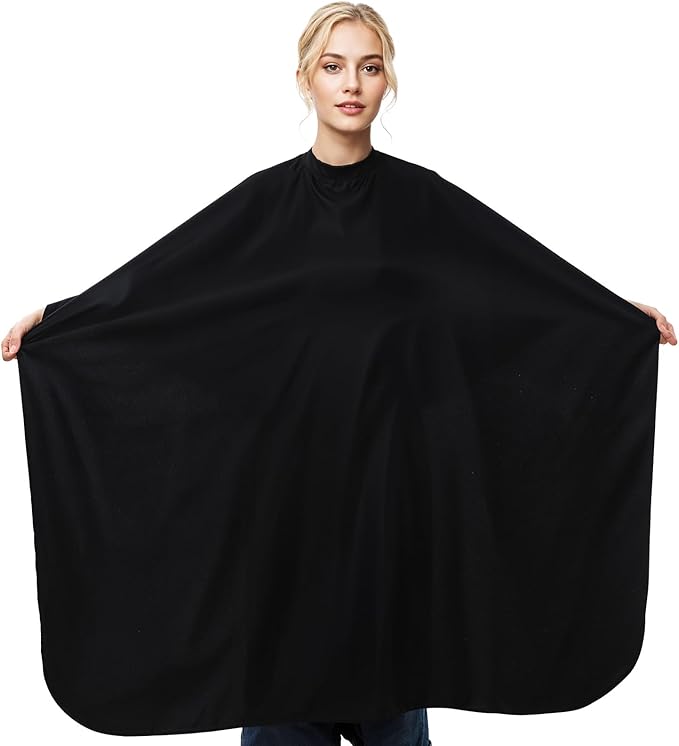 12 pcs Hair Salon Capes Waterproof Haircut Unisex Black Cape Barber Hair Cutting Cape with Snap Closure Hair,Coloring and Styling