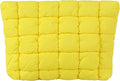 Puffy Quilted Makeup Bag, Cosmetic Bag, Travel Toiletry Organizer Pouch, Clutch for Women (Yellow)