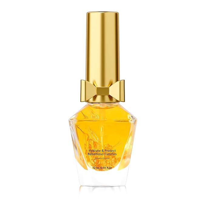 JIASHENG Cuticle Oil, Scented Cuticle Nail Oil Infused with Real Flowers, Hydrates, Moisturizes, Strengthens, Repairs, Revitalizing Cuticle Oils for Nails Damage Dry Cuticle, Brownie, 12ml