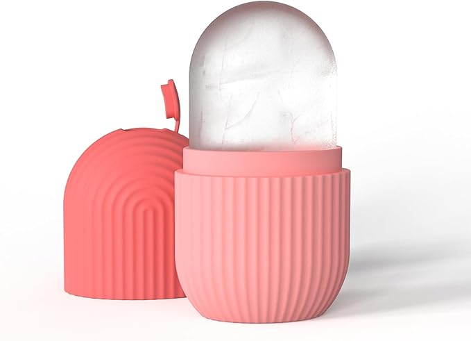 Ice Roller for Face, Ice Cube Facial Roller Massager, Reusable Silicone Face/Neck Ice Mold for Skin Care, Reduce Migraine Pain, De-Puff Eye Bags
