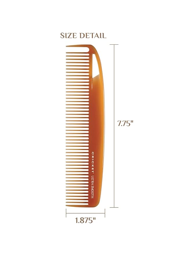 Cricket Ultra Smooth Dressing Comb – Anti-Frizz Hair Comb with Argan & Olive Oils, Keratin Protein Infusion, Medium Tooth Design for Styling, Cutting & Daily Grooming