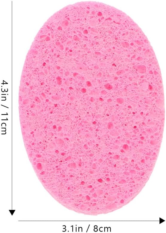 Operitacx 12Pcs Oval Facial Sponges, Facial Scrubber Scrub Pads Wash Sponges for Cleansing, Exfoliating, Makeup Removal