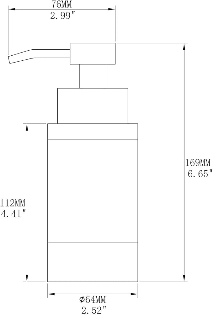 Delle Rosa Soap Dispenser, Foaming Soap Dispenser, Clear Bottle for Bathroom Vanities or Kitchen, Stainless Steel Pump Head, Countertops Soap Dispenser Brushed Nickel, 250ml/8oz