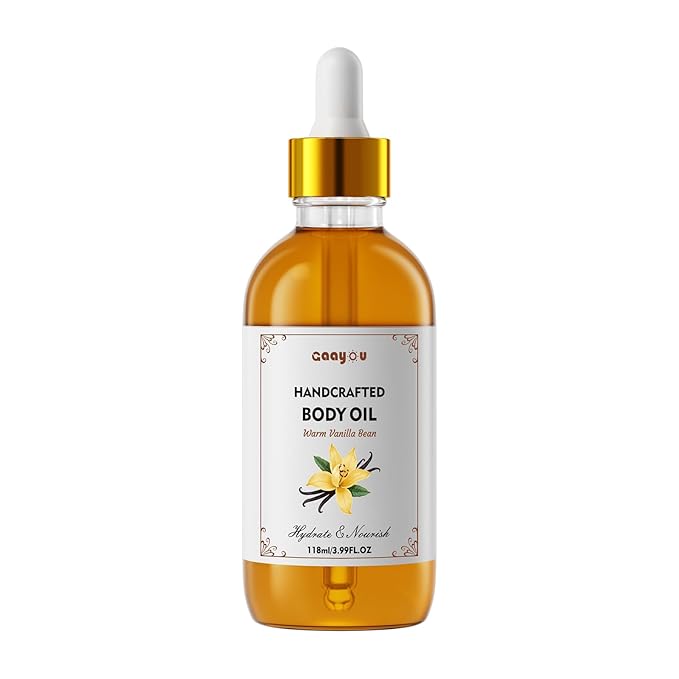 Warm Vanilla Bean Body Oil - Vanilla Body Oil Deep Moisturizing Vanilla Perfume Oil Coconut Cream Pie Body Oils for All Skin Types After Shower