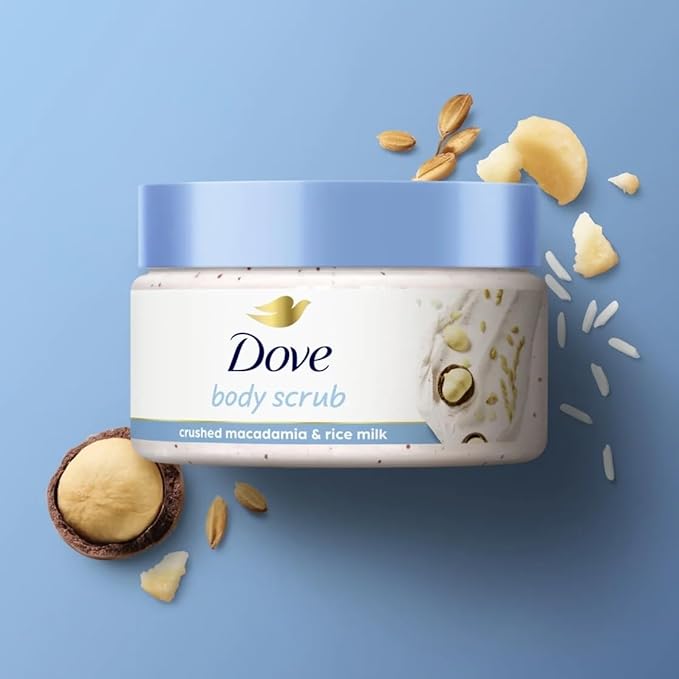 Dove Limited Edition Glow Gift Set Deep Moisture Body Wash & Macadamia Scrub, 2 Count