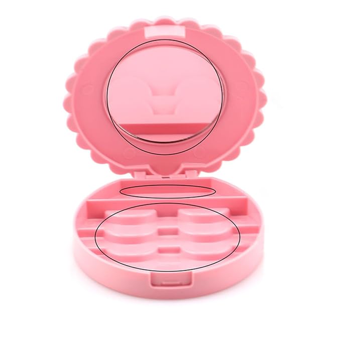 False Eyelash Storage Case with Mirror, Portable Bowknot Makeup Organizer Box for Women, Compact Cosmetic Organizer for Fake Eyelashes and Beauty Tools