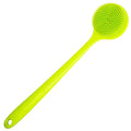 DNC Silicone Back Scrubber for Shower Soft Bath Body Brush with Long Handle (Green)