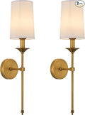 PASSICA DECOR Wall Sconce Set of 2 Hardwired Vintage Antique Brass Sconce Candle Wall Light for Bedroom Living Room Vanity Farmhouse Bathroom Hallway