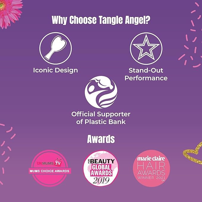 Detangling Hair Brush - Anti Static Angel Wing Hair Brush with Soft & Flexible Bristle for Straight & Wavy Hair - Tangle Angel Hair Detangler Brushes for Blow Drying & Shower - Matt White