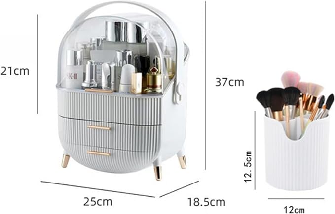 Egg Makeup Organizer, Egg Shape(Oval) Makeup Storage Box Countertop Portable Vanity Cosmetics Organizer