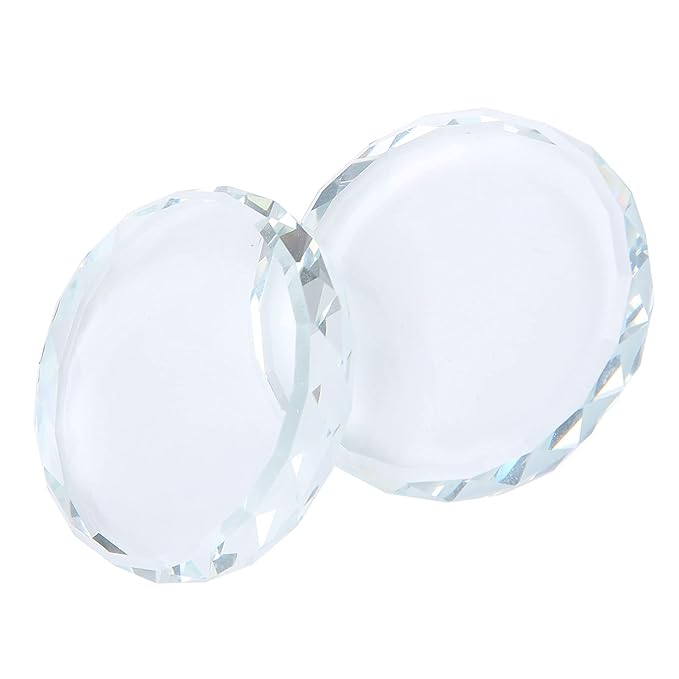 Nail Art Palette, 2PCS Nail Polish Mixing Plate, Nail Art Painting Color Toning Glass Board for Makeup Pallet Display Cosmetic Mixing Tools