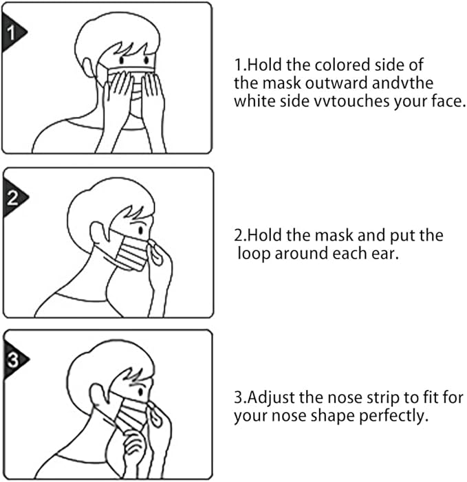 Disposable Face Mask 4-Ply for Adult, Soft Face Masks, Breathable Safety Mask…