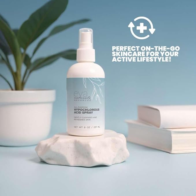 Hypochlorous Acid Spray for Face & Body, HOCl Facial Cleanser Mist with Electrolyzed Water, Daily Toner Formula for Sensitive & All Skin Types, Helps Reduce Redness, Irritation, Breakouts