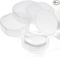 4Pcs Plastic Cotton Square Holder Cosmetic Cotton Pads Holder Travel Portable Travel and Sealed for Makeup Remover Cottons Ball, White