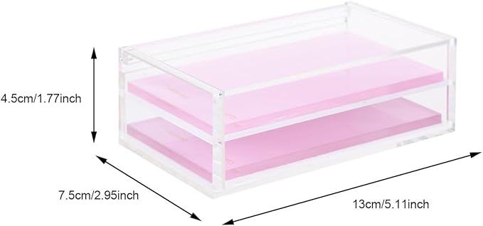 Homoyoyo Pink Acrylic False Eyelash Storage Box Lash Holder Salon Lash Case Cosmetic Display Organizer for Grafting and Travel