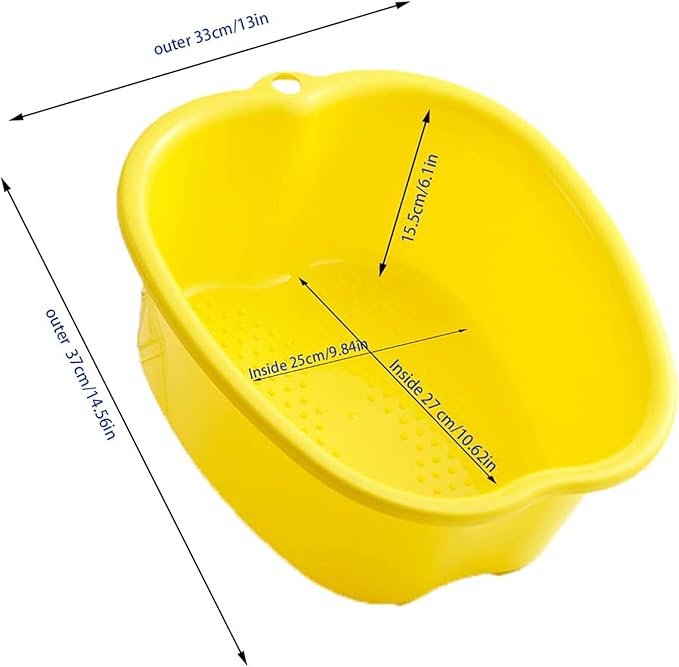 AXLOFO® Foot Soaking Bath Basin, Large Plastic Foot Soaking Tub, Feet Massage Feet Bath Bucket, Great for Getting The Dead/Old Skin Off Your Foots(yellowbasin)