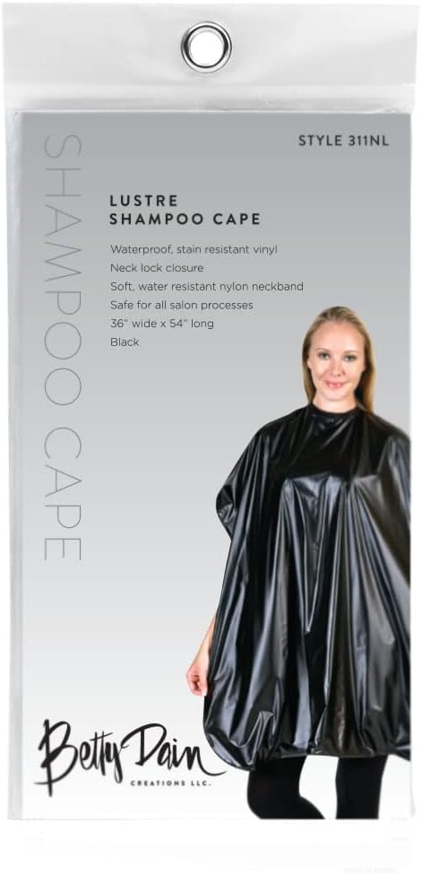 Betty Dain Lustre Shampoo Cape, Waterproof, Stain Resistant Vinyl