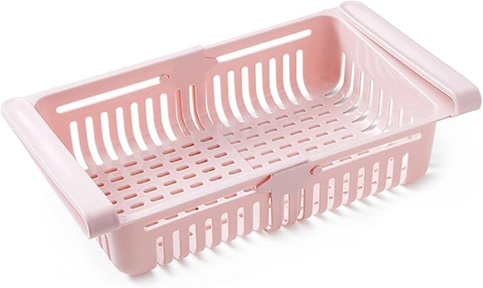 Cosmetic Jewelry Storage Box, 1PC Fridge Organizer Storage Box Refrigerator Drawer Plastic Storage Container Shelf Fruit Egg Food Storage Box Kitchen Gadgets Eggs(Pink)