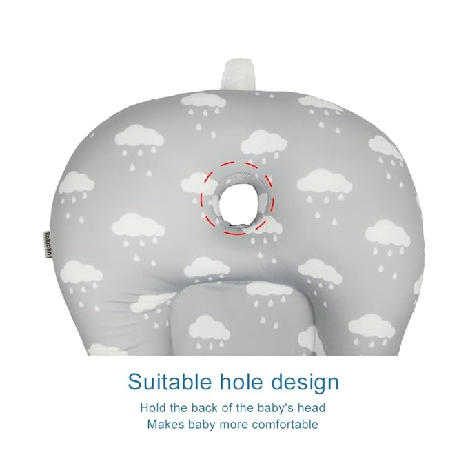 KAKIBLIN Baby Bath Mat, Baby Bath Cushion Soft Anti-Slip Pad 0-6 Month Toddler Pillow (Cloud)