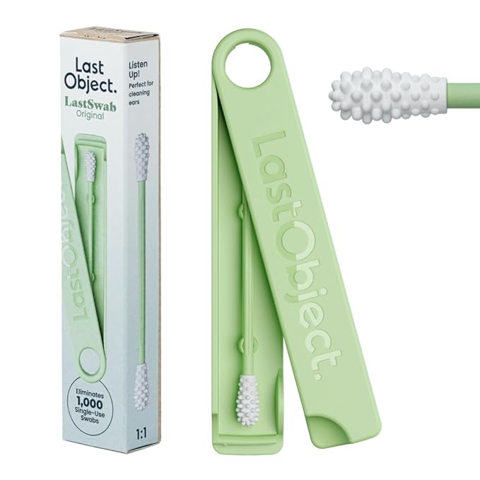 LastSwab Reusable Cotton Swabs for Ear Cleaning - Green