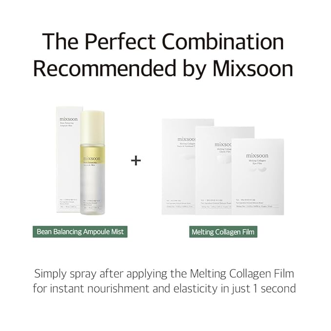 mixsoon Bean Balancing Ampoule Mist - Hyaluronic Acid, Hydrating Face Mist, Soothing for Face, Oil balance For Hydrated Radiance 100ml / 3.38 fl.oz. Korean Glass Skin Care