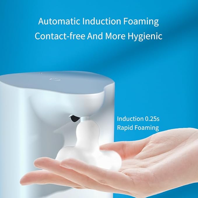 Automatic Foaming Soap Dispenser, Rechargeable, 11.8oz Touchless with Motion Sensor for Bathroom, Kitchen, F1818